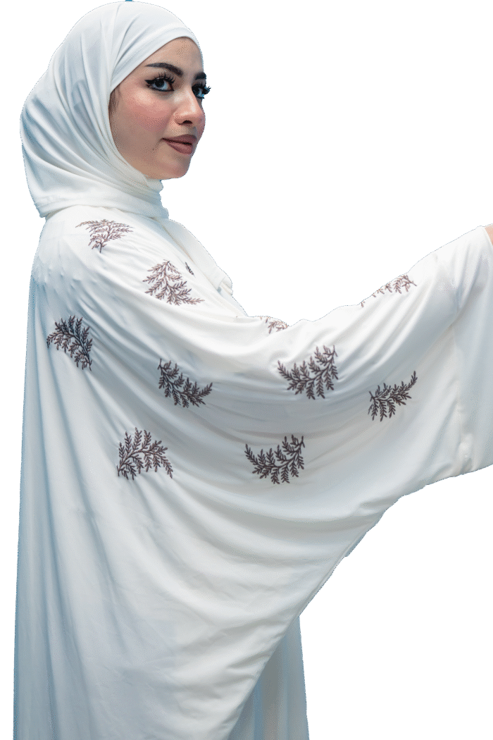 تصميم عباية واسع + طرحة متصلة