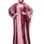 إسدال شتوي قطيفة جانجاه بتطريز زهور