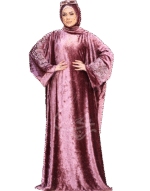 إسدال شتوي قطيفة جانجاه بتطريز زهور