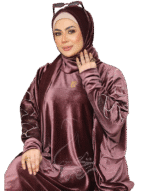 اسدال ريحانة واسع بأكمام مطرزة