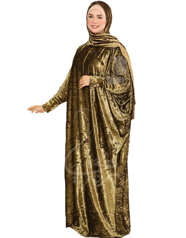 إسدال كريستال شتوي قطيفة جانجاه إسدال كريستال شتوي قطيفة جانجاه