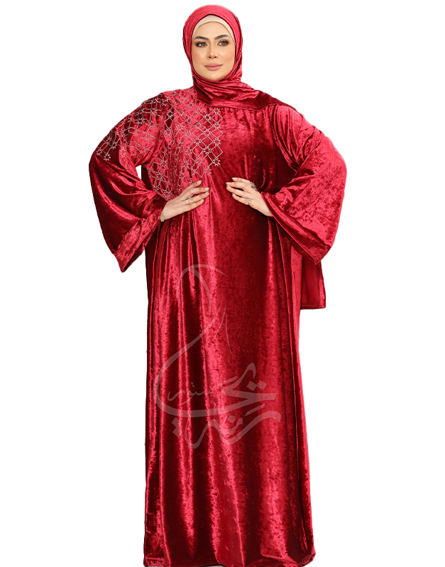 اسدال قطيفة وميض تطريز هندسي